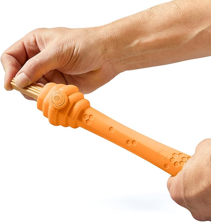 PROJECT HIVE ·PET COMPANY· - Sweet Mango Scented - Hive Dog Fetch Stick for Large Breeds - Dog Stick Toy - Floats in Water - Treat Dispenser Toy - Durable and Tough - Made in The USA