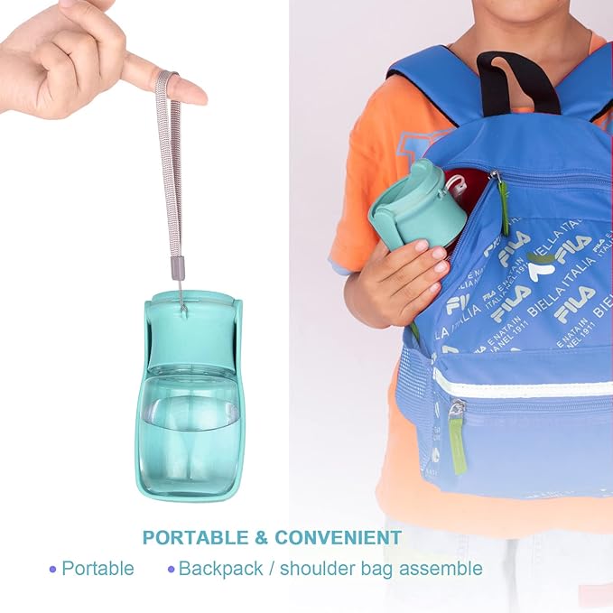 Portable Dog Water Bottle, Foldable Dog Water Bottle Leak Proof Dispenser for Puppy Small Medium Large Dogs, Pet Drink Cup for Walking Hiking Traveling(Blue,12oz)