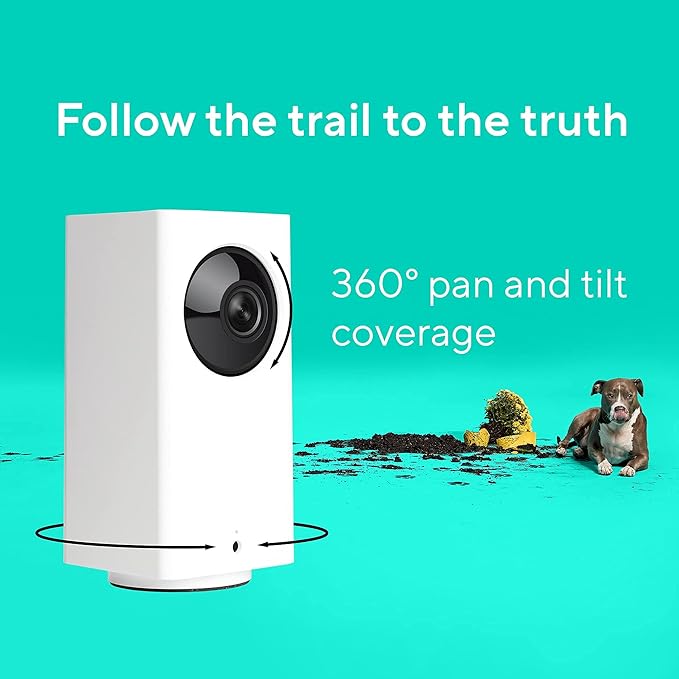 WYZE Cam Pan v2 1080p Pan/Tilt/Zoom Indoor Security Camera with Color Night Vision, Motion and Sound Detection, Wi-Fi Wired Smart Home Security Camera Compatible with Alexa & Google Assistant, White