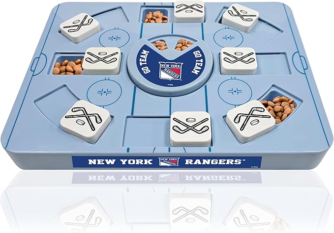 Pets First NHL NEW YORK Rangers Large Puzzle Toy, New Size, Interactive Dog Treat & Slow Feeding Toy