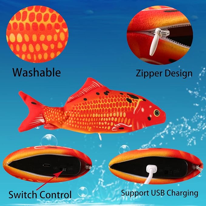 Realistic Flopping Fish Dog Chew Toy - Electric Moving Interactive Pet Toy for Small Medium Dogs, Chew Rocking Toy for Indoor Outdoor Exercise