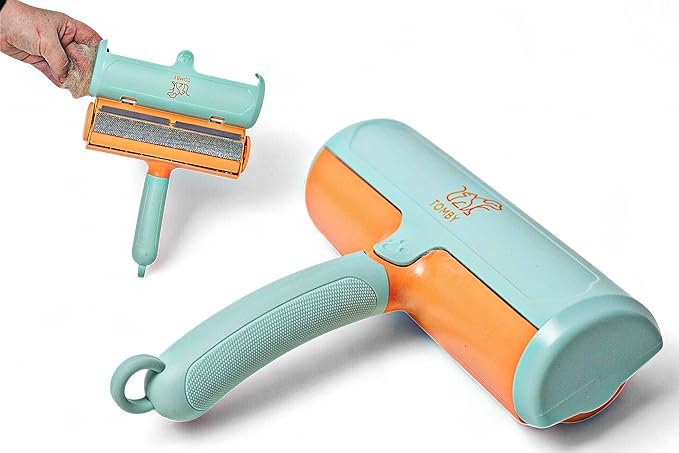 Tomby Reusable Pet Hair Remover Roller for Dog & Cat Hair, Lint Roller for Furniture, Couch, Carpet, Car, Rugs & Bedding, No Sticky Sheets, Easy Cleaning, Portable