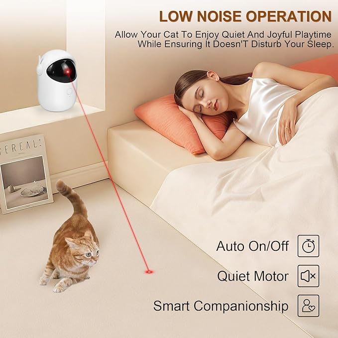 Automatic Cat Laser Toy Interactive 5 Speed Modes with Timer Rechargeable Cat Toys for Indoor Cats/Kitten/Dogs