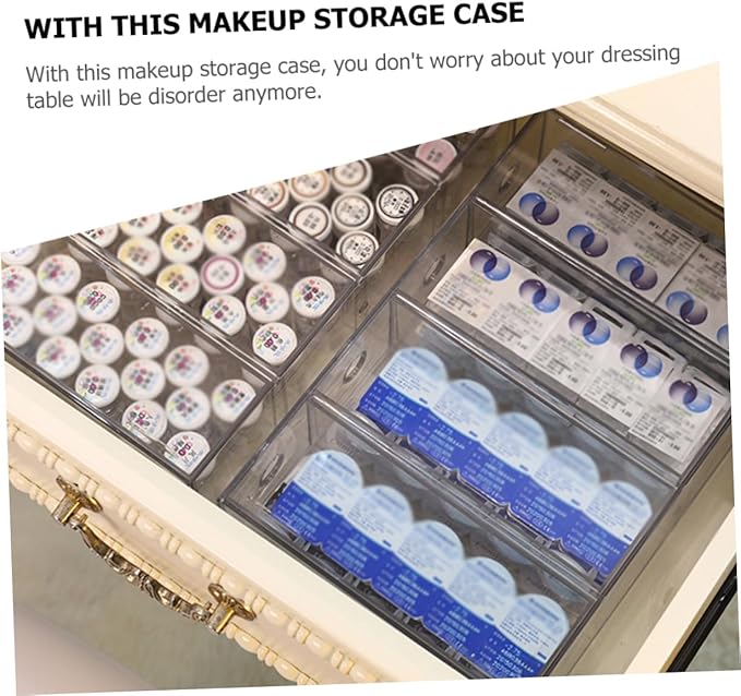 Clear Acrylic Cosmetic Storage Organizer Box Compartment Stackable Design for Makeup Jewelry and Stationery and Elegant Display Case for Tidying Up Your Dressing