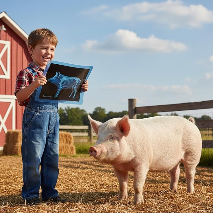 Farm Animal Xrays – 10 Pcs Animal Science Kit for Kids, Light Table Accessories for Vet Role Play & Preschool Learning