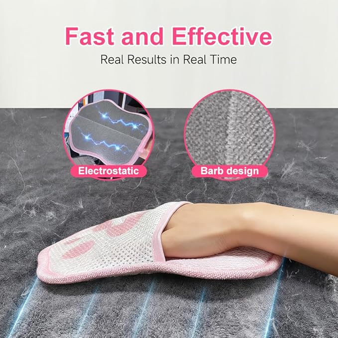 2025 Pet Hair Remover Gloves for Dogs & Cats - Electrostatic Grooming Mitt with Dual-Action Bristles | Reusable Washable Furniture Couch Car Lint Remover Tool