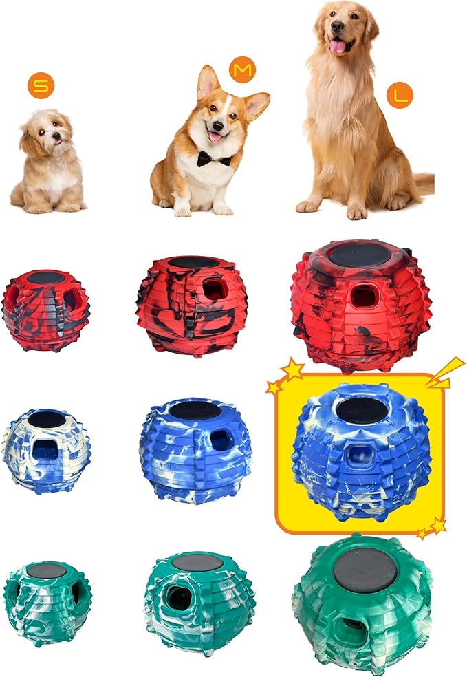 XHX Long-Lasting Interactive Dog Toy to Keep Your Pup Distracted - Safe for Dogs - Low-Mess Design - Dog Toys for XL Dogs 75 lbs and Up(Large, Blue and White)