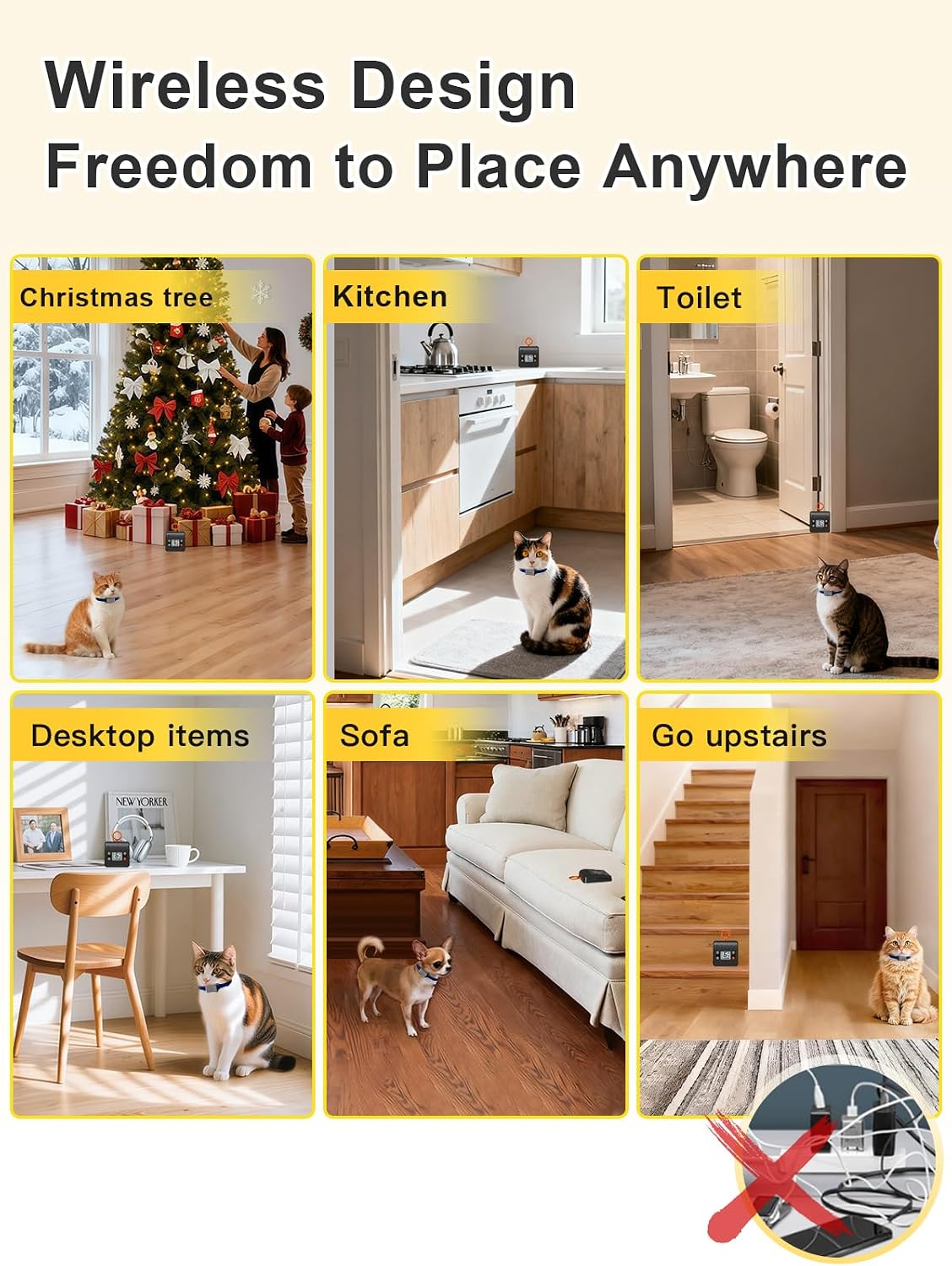 FLYSPEAR Extra Receiver Collar for Indoor Cat Barrier