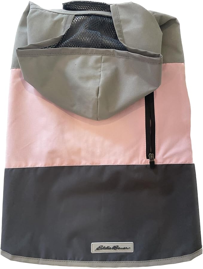 Eddie Bauer E24232XS Ravenna Colorblocked Dog Windbreaker Jacket in Extra Small, Grey and Pink