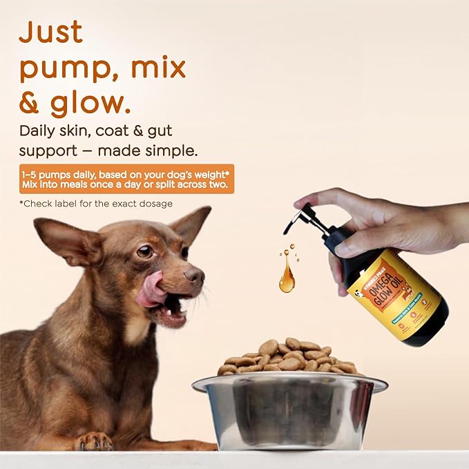 Omega-3-6-9 Oil for Dogs - Naturally Flavored & No Fishy Smell - 16 fl oz - Alternative to Salmon Based Fish Oil - 52% Omega 3-6-9-18% Lauric Acid - Supports Skin, Coat and Gut Health