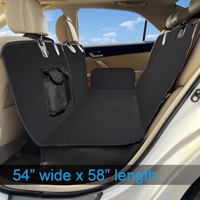 Waterproof Dog Car Seat Cover for Back Seat,Heavy Duty Back Seat Pet Cover for Dogs with Hard Bottom, Non-Slip & Scratchproof Dog Hammock for Car SUV & Truck