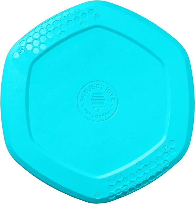 PROJECT HIVE ·PET COMPANY· - Soothing Vanilla Scented - Hive Frisbee Disc for Dogs - Great for Fetch - Includes a Lick mat on Back - Floats in Water, Smooth Glide - Made in The USA