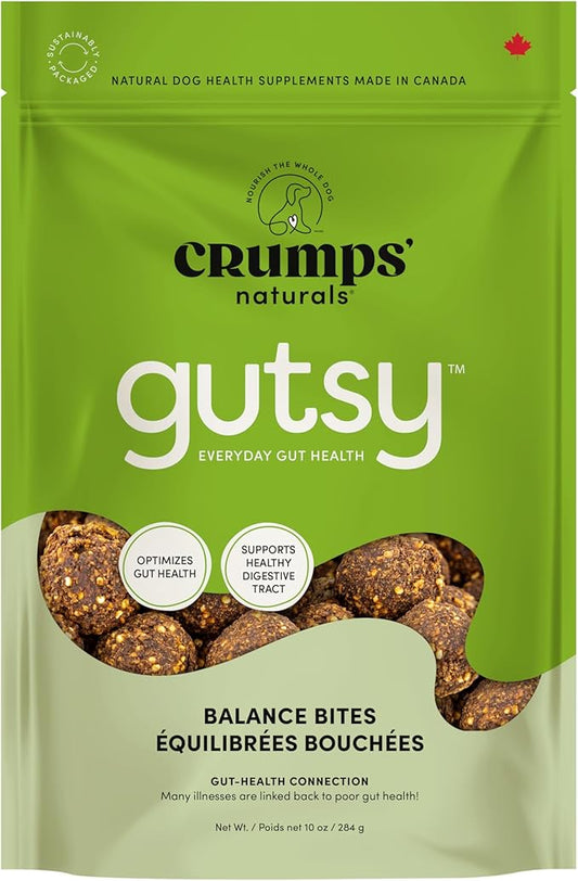 CRUMPS NATURALS Gutsy-Balance Bites 10oz/284g, Dog Treats,Supplements