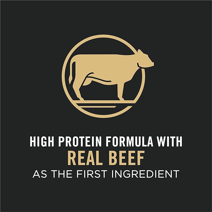 Purina Pro Plan High Protein Dog Food With Probiotics for Dogs, Shredded Blend Beef & Rice Formula - 6 lb. Bag