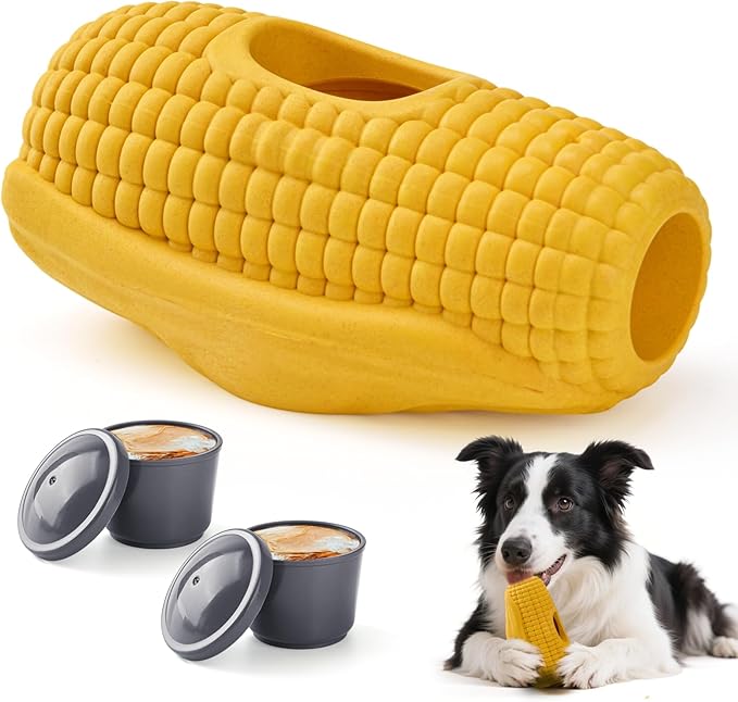 Dog Frozen Treat Toys, Dog Enrichment Toys, Interactive Dog Toys for Large Dogs, Indestructible Dog Toys to Keep Them Busy, Corn Shape