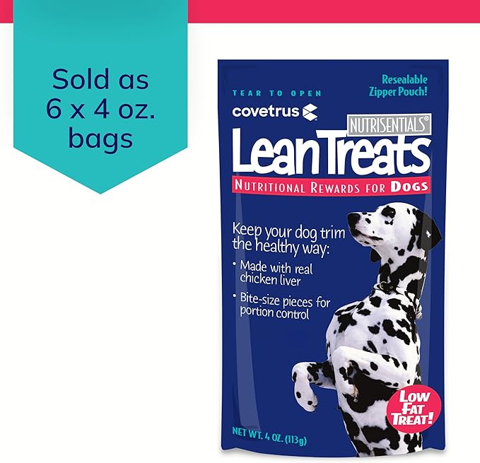 Butler Covetrus Nutrisential Lean Treats for Dogs - Small, Medium & Large Dogs (K9) - Nutritional Low Fat, Bite-Size - Soft Chicken Flavor - 6 Pack - 4oz