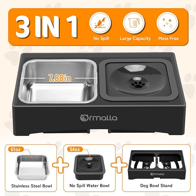 Raised Stainless Steel Style-US Black