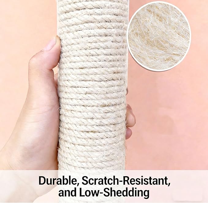 M8 Cat Scratching Post Replacement,13.4Inch Sisal Pole Cat Tree Replacement Post with Screws,DIY Scratcher,Pad, Crafts Gardening Hammock Home Decorating (White, M8*1poles*34cm/13.1inch)