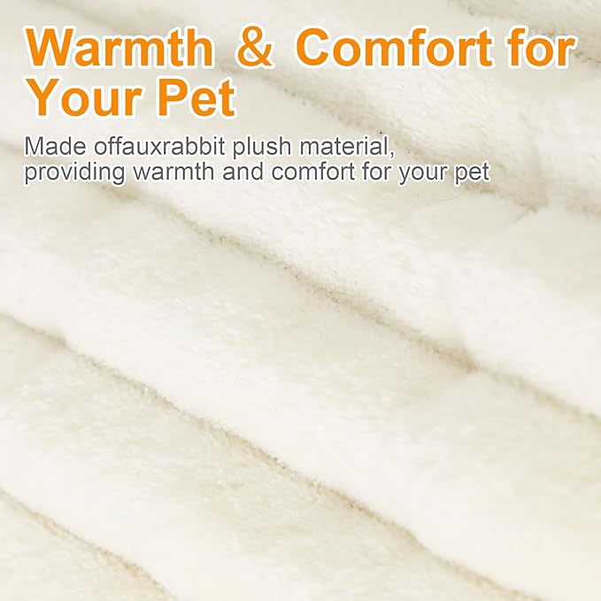 Washable Round Donut Dog Bed,Cat Beds for Indoor Cats,Fluffy Puppy Dogs Beds for Small Dogs with Anti-Slip Bottom(White, Medium)
