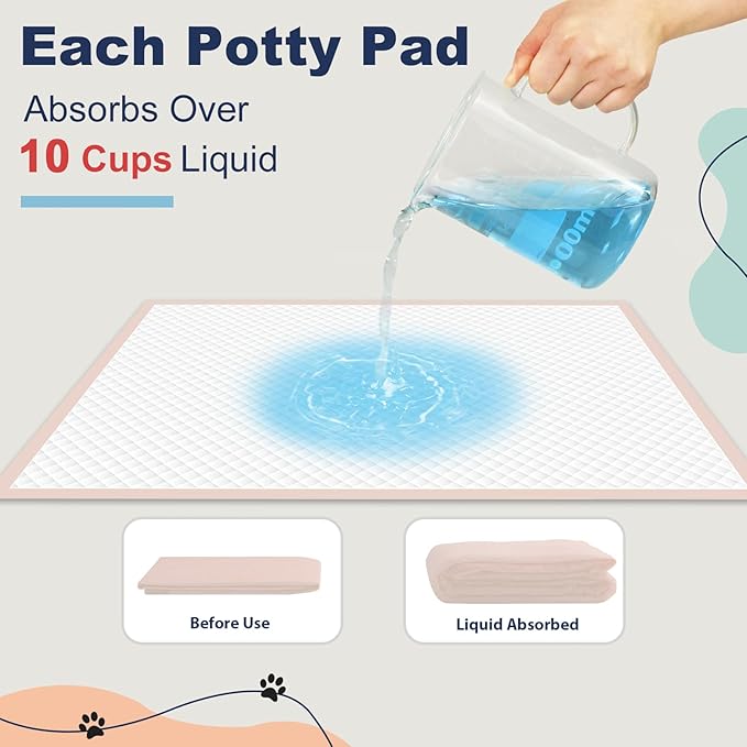 Puppy Pads Extra Large 36" × 36" - 45 Count XXL Dog Pee Pads, Pink Doggy Pads ｜Disposable Pet Training Pads, Super Absorbent & Leak-Proof & Quick Drying Potty Pads