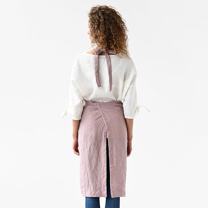 MagicLinen 100% Linen Apron - Cooking, Gardening, Grilling, Painting Apron with Pockets - Perfect for Women and Men