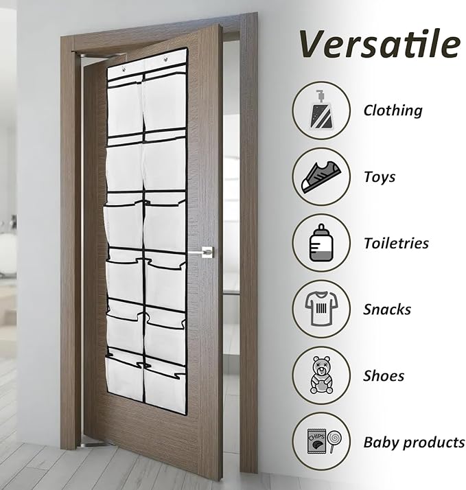 2PK 12 Large Pockets Over Door Hanging Shoe Organizer