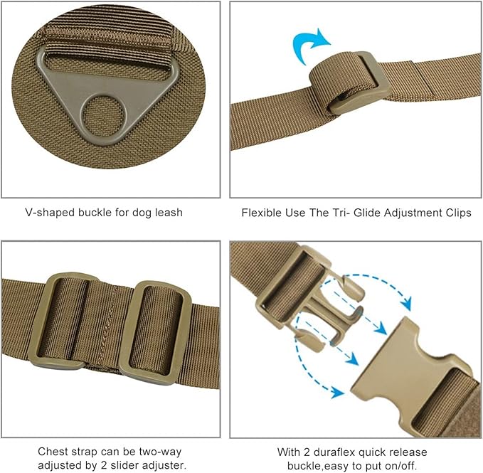 EXCELLENT ELITE SPANKER Tactical Dog Vest Training Military Patrol Service Dog Harness Easy Control Adjustable No-Pull Nylon Pet Harness with Handle for Small Medium Large Dogs(COB-XS)