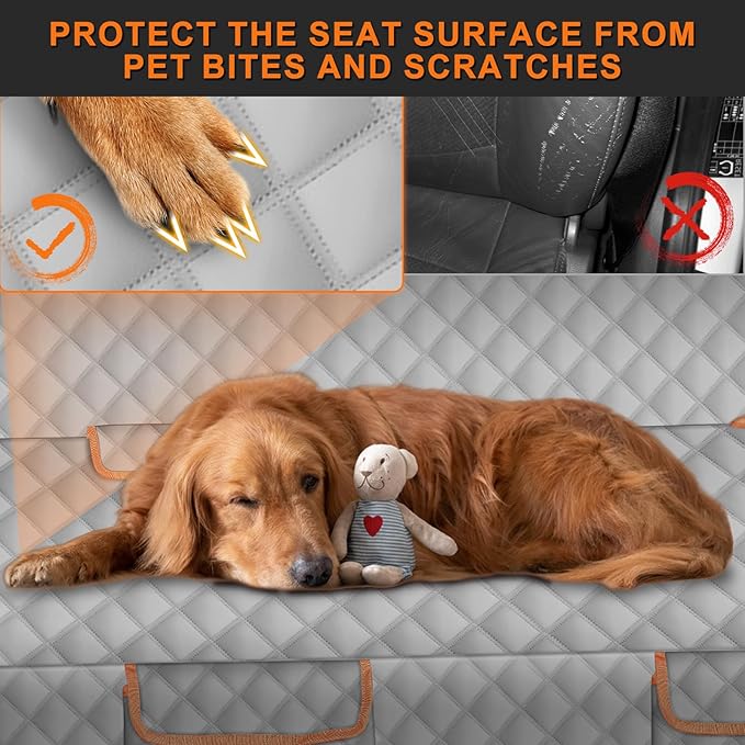 sportuli Dog Truck Rear Seat Cover Replce for Ford Maverick/Hyundai Santa Cruz, 600D Oxford Cloth Heavy Duty Waterproof Non Slip Pet Truck Back Bench Seat Cover