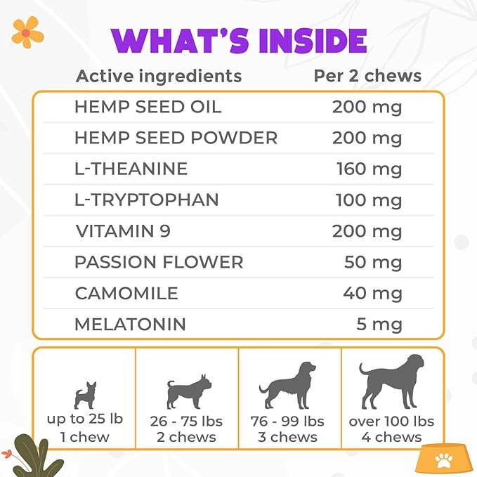Hemp Calming Chews for Dogs - 150 pcs - for Stress, Travel, Check-ups, Barking, or Grooming - Anxiety Relief with Melatonin - Beef Flavored Calming Treats