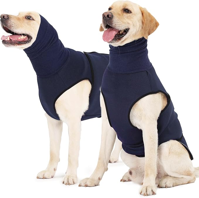 ROZKITCH Breathable Dog Calming Jacket, Anti-Anxiety Pet Vest for Storms, Fireworks, Travel & Separation, Adjustable Comfort Wrap NavyBlue XS