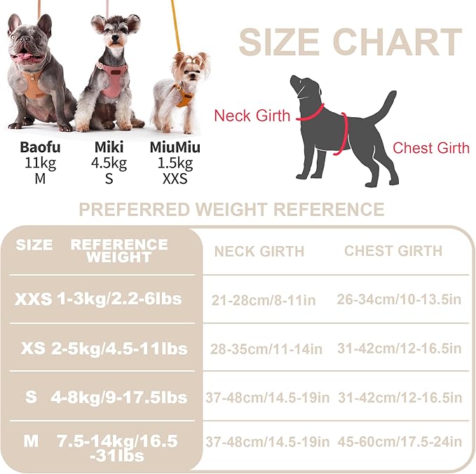 Puppytie No Pull xs Dog Harness with Multifunction Dog Leash,Soft Adjustable No Choke Escape Proof Pet Harness Vest,Glossy Pearl White,XS