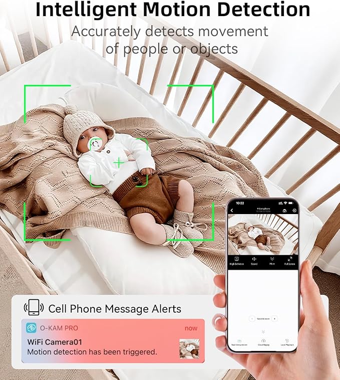 Mini Camera - 4K HD Wireless WiFi Indoor Nanny Camera with AI Human Detection, Night Vision, Magnetic Design, Cloud Storage & TF Card Storage, Supports APP Control for Home, Office, Baby, and Pet