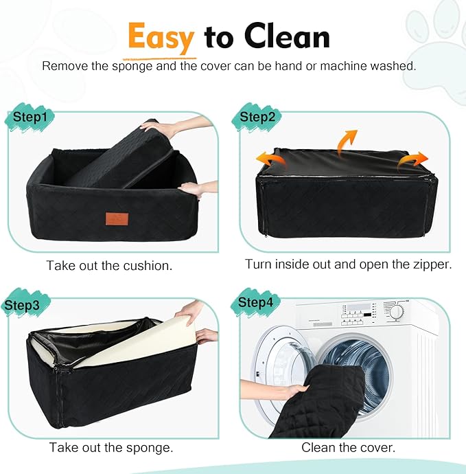 Dog Car Booster Seat for Large & Medium Dogs – Washable, Safe & Comfortable (Up to 55 lbs)