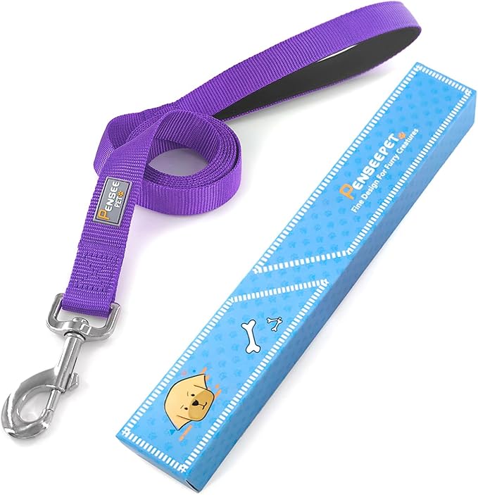 Basic Dog Leashes 6 FT Padded Handle Nylon Dogs Leashes for Medium Dogs Purple
