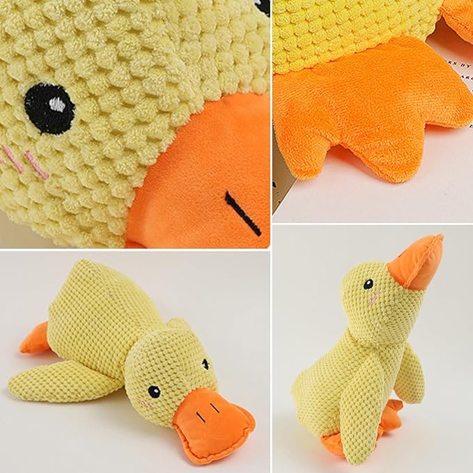 Mellow Dog Calming Duck Toy - Quacking Sound, Indoor Use (Green)