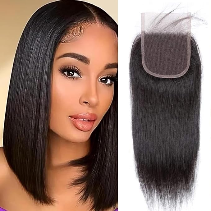 Selina 4x4 Hd Lace Closure Brazilian Straight Human Hair Free Part Brazilian Virgin Hair Natural Black16 Inch