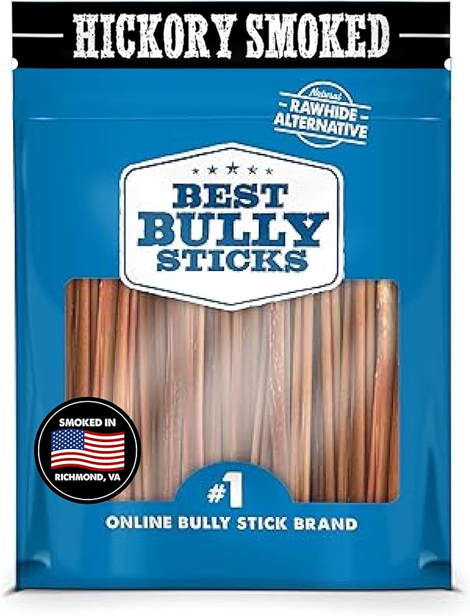Best Bully Sticks Hickory Smoked 6 Inch Bully Sticks - 20 Count (Pack of 1) - Natural, Smoky, Grain and Odor-Free, No Additives