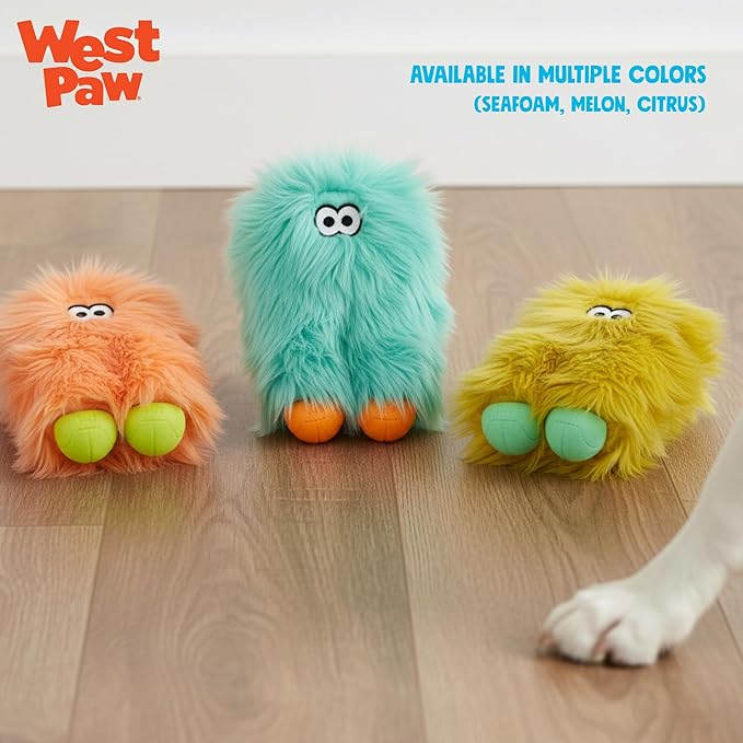 WEST PAW Rowdies Astrid Durable Plush Dog Toy with Reinforced Seams and Chew Resistant Design for Tough Play Safe Indoor or Outdoor Fun for Dogs Who Deserve the Best - Melon