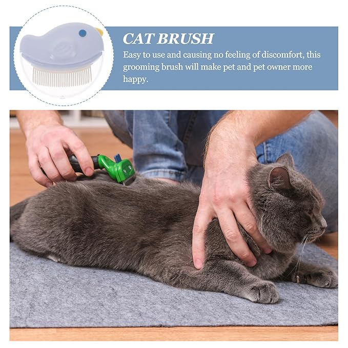 2pcs Pet Hair Remover Comb Set for Cats and Dogs, Dematting Grooming Brush with Fine Teeth, Portable Detangling Tool for Shedding Control and Knot Removal, Blue