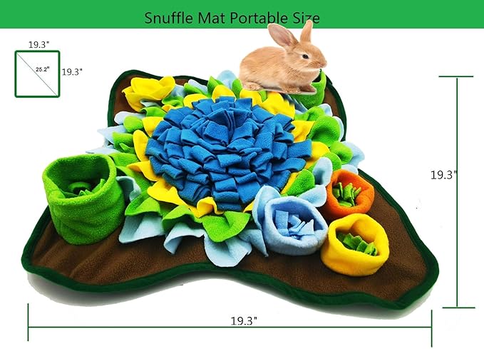 Dogs Snuffle Mat Pet Feeding Mats Puppy Sniffing Pad ,Cat Doggies Interactive Puzzle Toys for Multiple Breeds Encourages Natural Foraging Skills,Training and Stress Release (Blue-01)