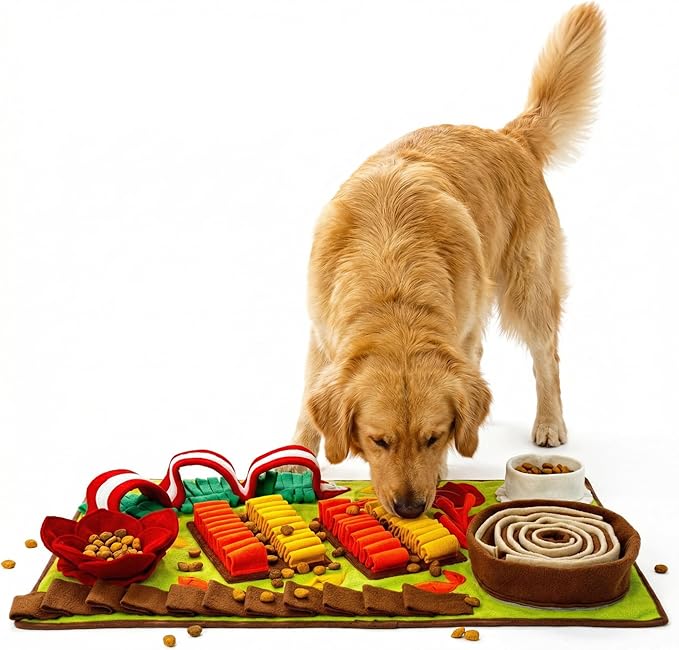 Snuffle Mat for Dogs Large Breed – Dog Puzzle Toy, Foraging Mat & Slow Feeder for Enrichment & Mental Stimulation, 32"x20" Washable for Puppies & Large Dogs