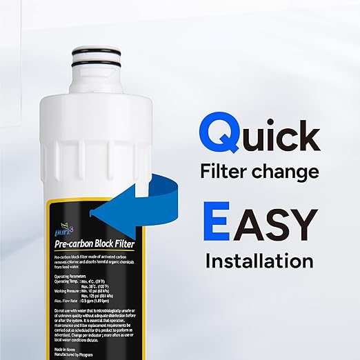 Puri 3 EFRO Under Sink Water Filtration System PPU-1100RO Reduces TDS Rust Chlorine and Heavy Metals, Improves Taste and Odor with Stainless Steel Faucet