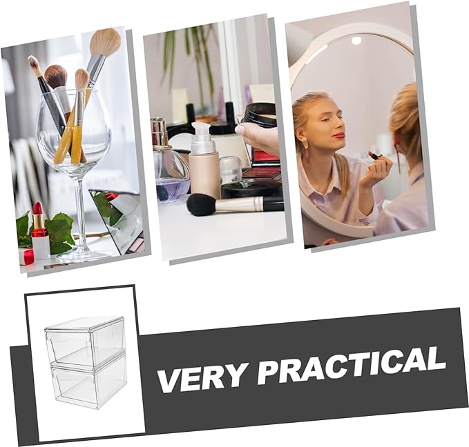 IMIKEYA 2pcs Detachable Acrylic with Drawer Multi-function Makeup Organizer for Bathroom and Vanity Storage Stackable and Easy to Clean Storage