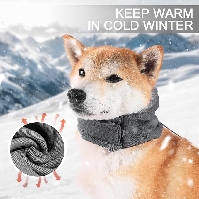 Ear Muffs for Dogs,Calming Hoodie Thunder Head Wrap,No Shake Anxiety Relief Pet Covers Ear Noise Protection Vest for Dogs for Fireworks,Vet Visits,Bathing(Grey,L)