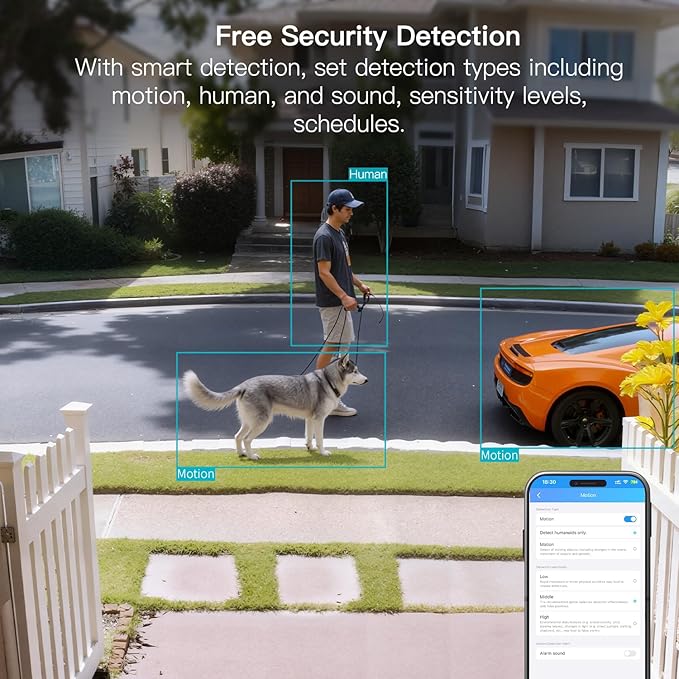 VIMTAG 4MP Security Camera Outdoor, 2.4G/5G Cameras for Home Security with Color Night Vision, Motion Activated Spotlight/Siren, IP66,2-Way Audio, House Camera with Audio & Video,Wired