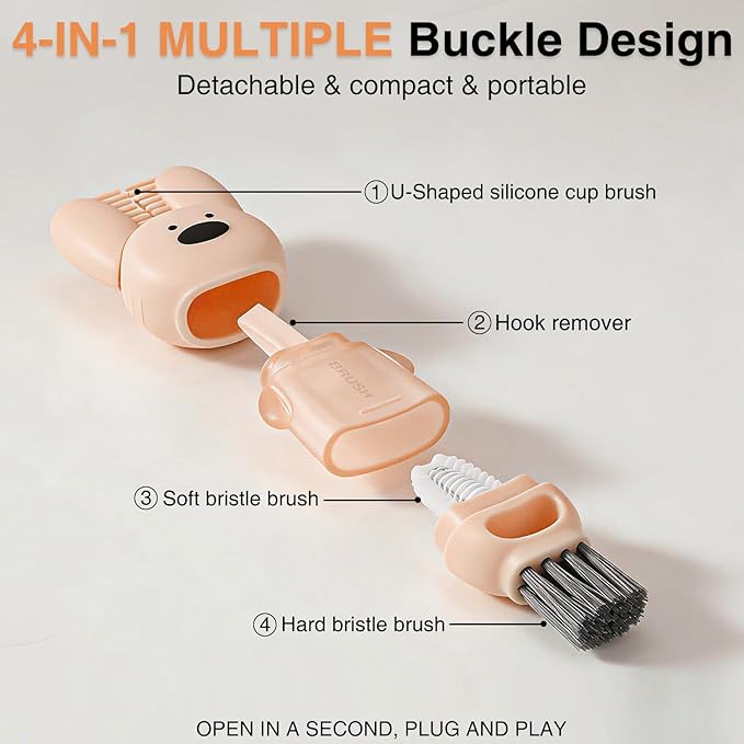 TOOGE Stackable Baby Bottle Organizer: Acrylic Bottle Organizer Baby Storage Drawers Clear Bottle Station Organization for Countertop Cabinet Vanity with 4 in 1 Cup Lid Cleaning Brush & Label - Wide