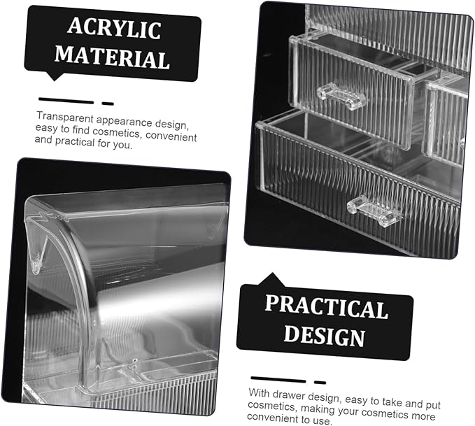 Acrylic Makeup Organizer Box Desktop Drawer Organizer Storage for Cosmetics