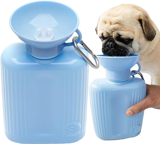 Springer by Springland Dog Water Bottle | Portable Travel Water Bottle Dispenser for Dogs | Dog Gift Seen on Oprah's Favorite Things, Shark Tank | Leak-Proof Bottles | BPA-Free 44oz Sky Blue