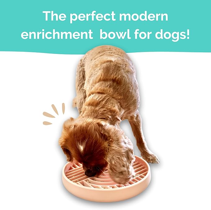 Pink Silicone Slow Feeder Bowl for Dogs, Cats and Pets by Stella and Bear Co.
