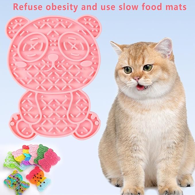 Panda-Shaped Cat & Dog Lick Mat, Non-Slip Suction Cups, Slow Feeders, Reduces Boredom, Promotes Dental Health, Easy to Clean